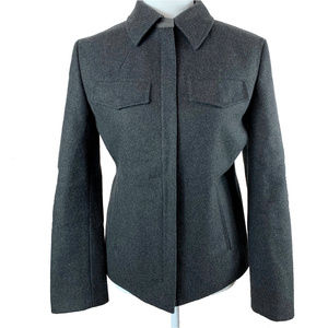 J. Crew Charcoal Wool Zip Military Jacket